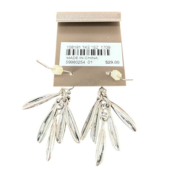 J. Jill Mixed Metal Rosemary Leaves Pendant Necklace & Earrings Silver Gold Tone - Picture 4 of 16